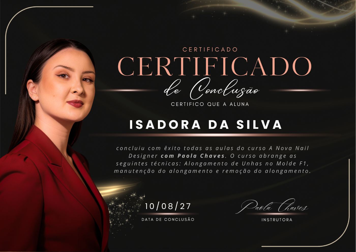 Certificado de conclusão A Nova Nail Designer